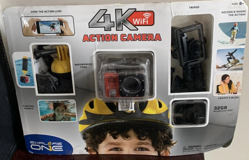 EUC ExploreOne 4K Wi-Fi Action Camera with Micro SD Memory Card,Tripod Selfie +