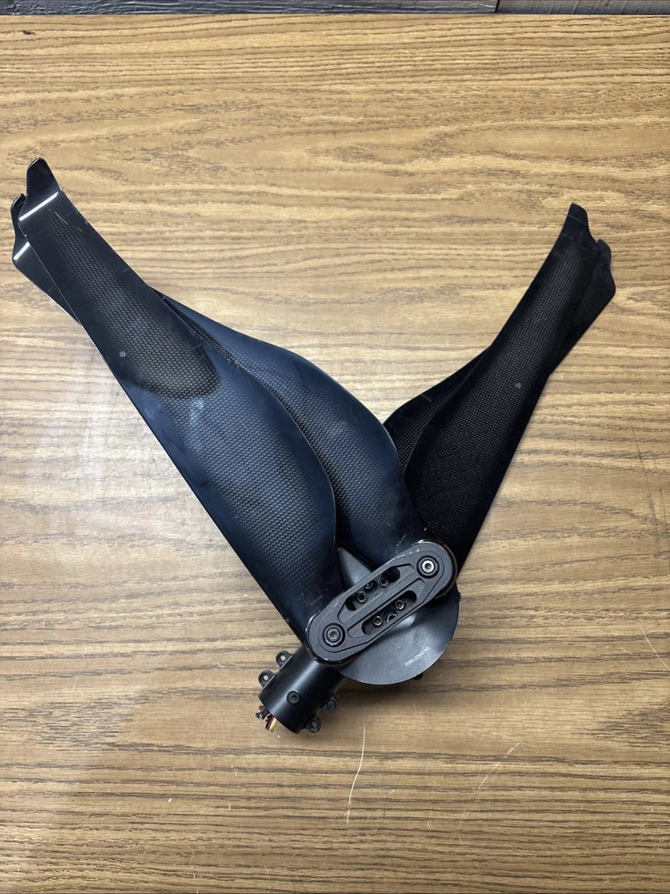 T-Motor U8 II brushless motor with mounting plate and connector on black arm