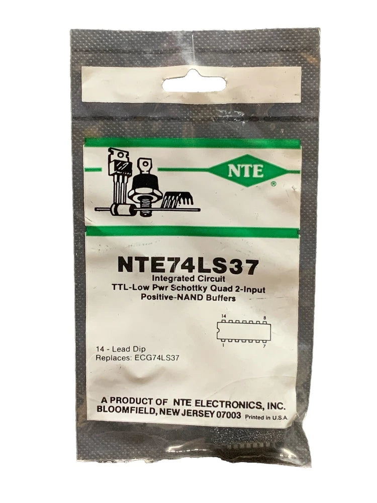 NTE74LS37 IC TTL-Low Pwr Schottky Quad 2-Input Positive NAND Buffers DIP14