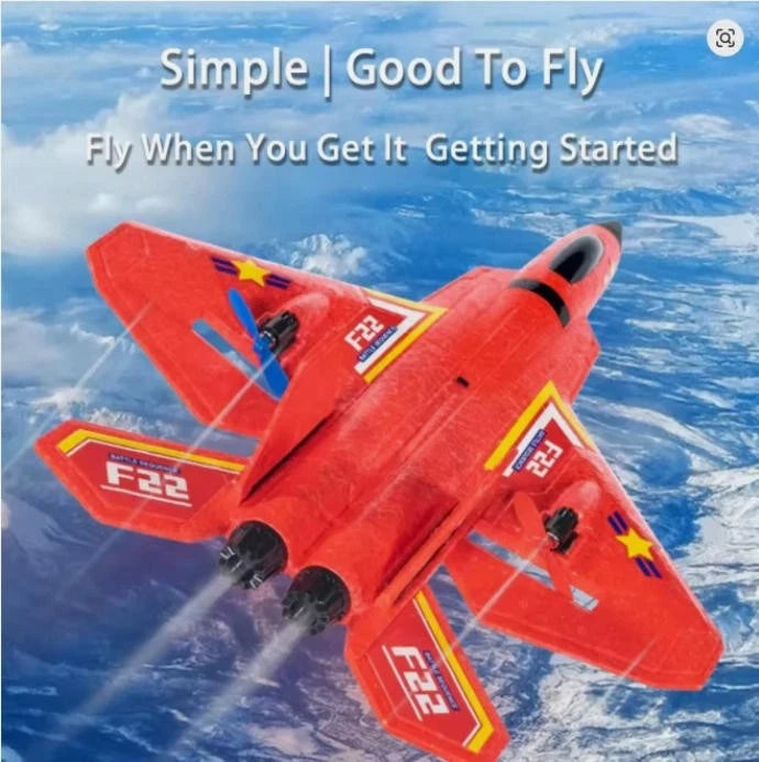 US F22 2.4G Remote Control RC Plane 3Axis 2CH Airplane Water&Sky Red Glider RTF