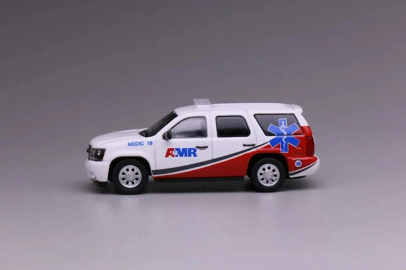 596 1/64 Chevrolet Tahoe AMR Ambulance Emergency Model Car Diecast White