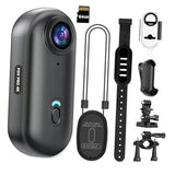 4K Mini WiFi Action Camera 64GB Thumb POV Portable Body Cam 64GB SD Card Black
