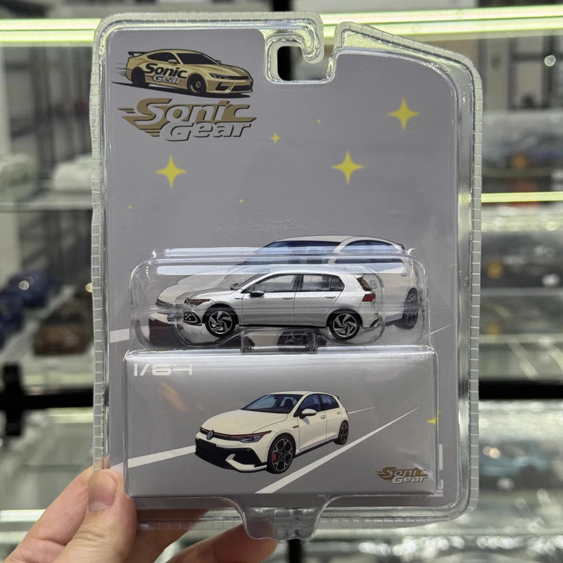 1:64 Golf GTI Mk8 8th Gen Silver Diecast Alloy Model Car Hobby Display Gift