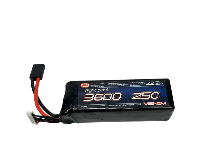 Venom Flight Pack 3600Mah 25C 22.2V 6S Soft Pack Lipo (Read Ad!) #17047 Battery