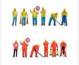 6Pcs 1/64 1/50 Miniature Construction Worker Scene Figure For Cars Vehicles