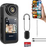 64GB 2.7K Portable Mini Thumb Camera WiFi Action 180?? Video Cam 1.47"Vloggingg