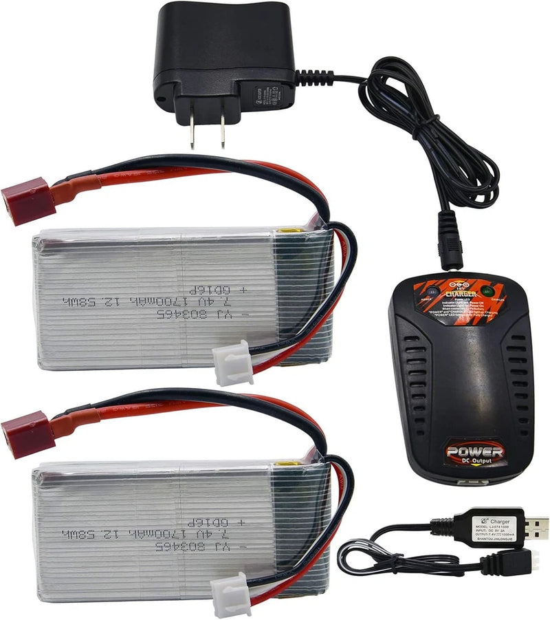 7.4V 1700mAh 30C Lipo Battery for 1:10 Scale 200E 9200 9200E 9205E 9206E Trucks Battery