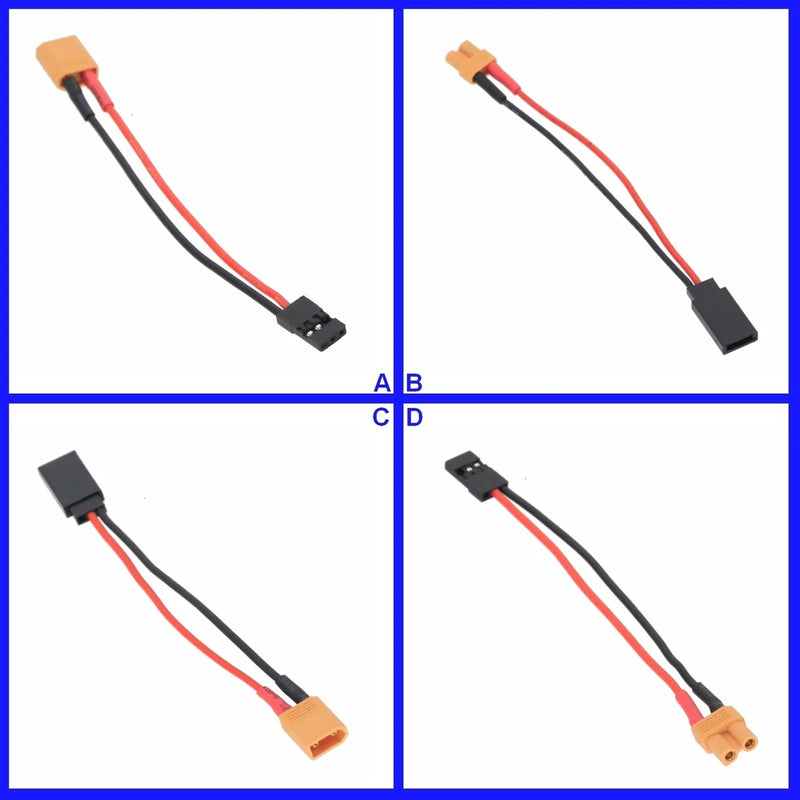 XT30 to JR Futaba 20AWG 4inchs Cable Adapter For RC LiPo NiMH Battery FPV Truck