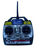 2.4GHz remote control for Rescue Chopper helicopter, front view with dual controls and antenna