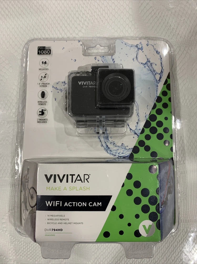 Vivitar DVR794HD 1080p HD Wi-Fi Waterproof Action Video Camera Camcorder (Black)