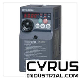 Mitsubishi FR-D700 variable speed drive with LCD display, keypad, and cooling vents