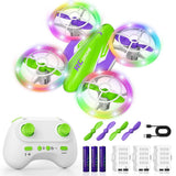 LED RC Drone for Kids 6+, Christmas Birthday Gift Boys & Green Purple
