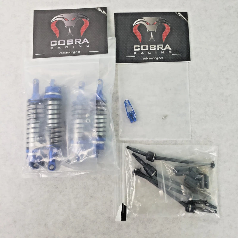 Lot of 3 Cobra Aluminum Shock Absorbers, Drive Shafts, Servo Horn for RC Cars