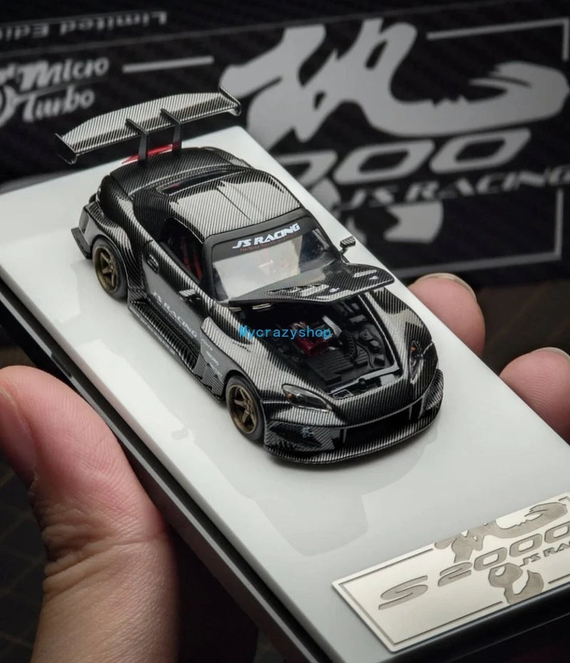 CR MT 1:64 Show Black Full Carbon S2000 Racing Sports Model Diecast Metal Car