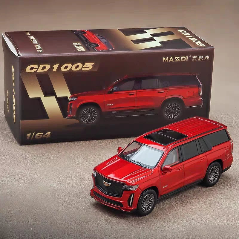 MASDI 1:64 red Escalade SUV alloy die-cast model car with detailed front grille