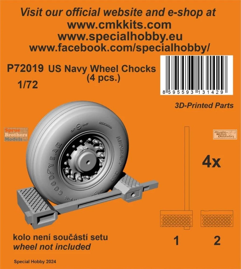 Gray 1/72 model wheel chocks set with wheel, 4-piece