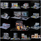 Diorama 1/64 Car Garage Model LED Lighting Parking Lot Scene Display Model Gift