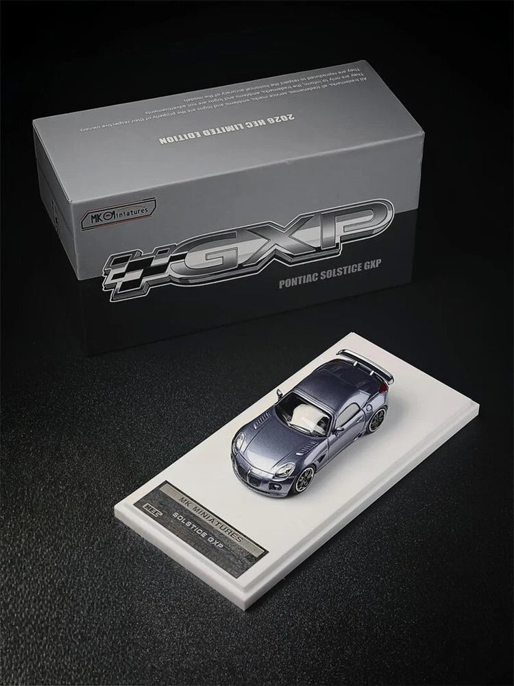 **Pre-Order**MK Miniatures 1:64 2009 Pontiac Solstice GXP Silver Blue Model Car