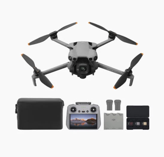 DJI Mini 5 Pro drone kit with controller, case, screen remote, batteries