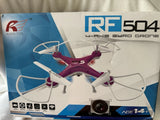 RF504 4-axis gyro RC quadcopter LED drone in retail box, front view with propellers