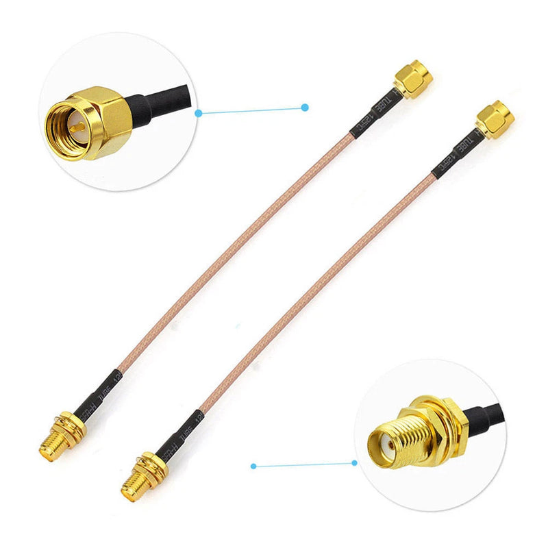 2-Pack FPV Drone Transmitter Antenna Adapter SMA Male to Female RG316 Cable 10cm