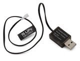 1S LiPo battery and USB charger cable with black connector