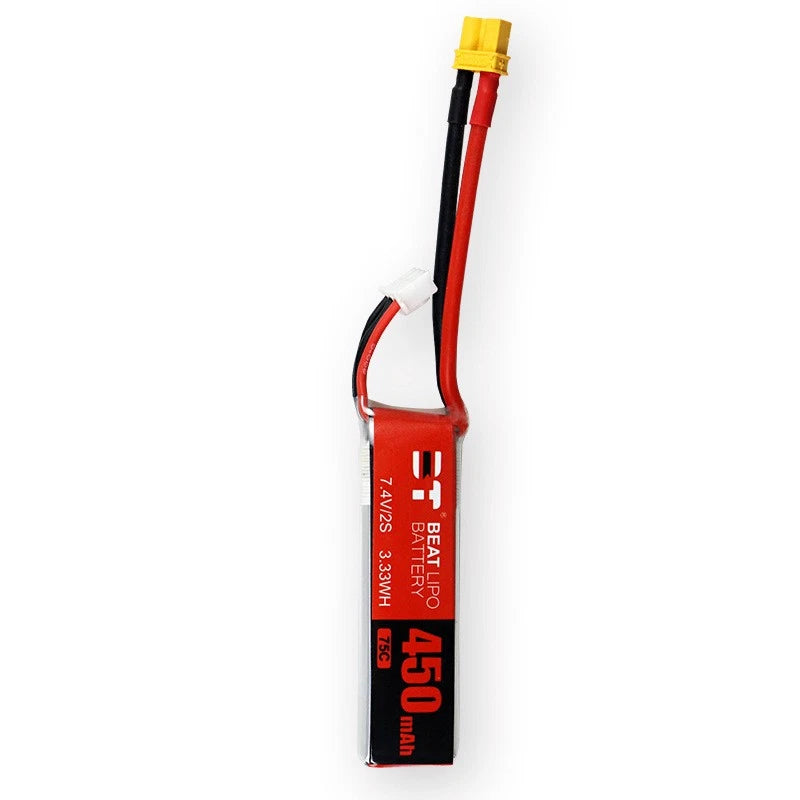 450mAh/2S/7.4V/75C LiPo Battery for FPV Quadcopter with XT30 / XT60 Connector