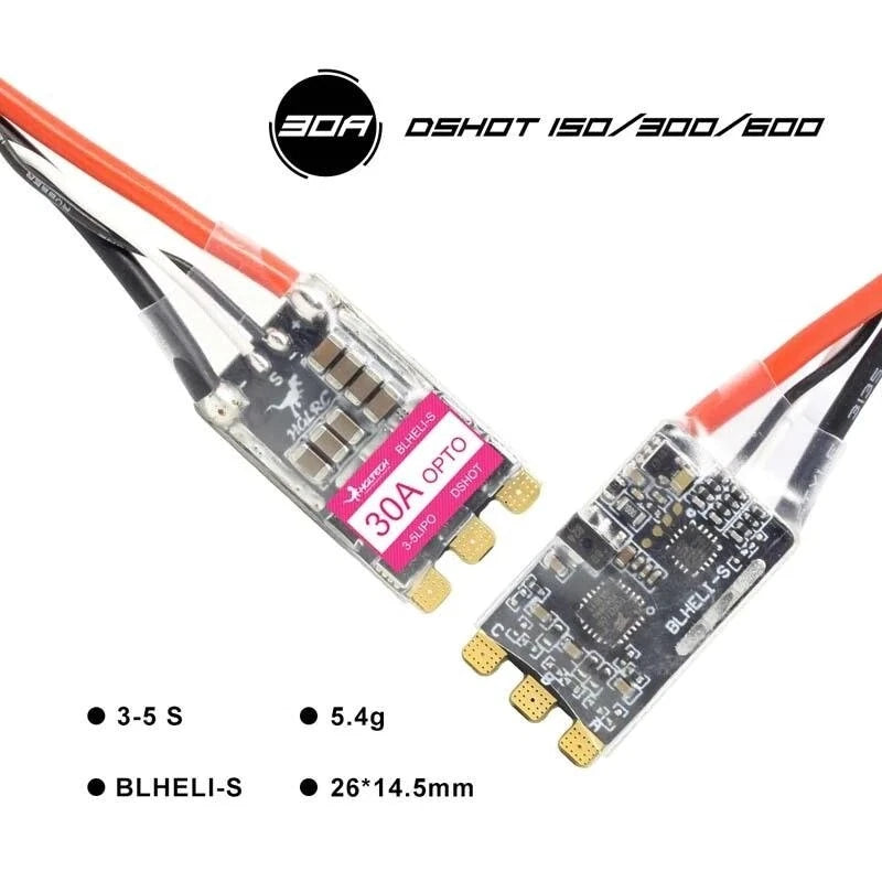 HGLRC 30A 30AMP 3-5S BLHELIS 16.5 BB2 DSHOT600 Brushless ESC for RC FPV Drones