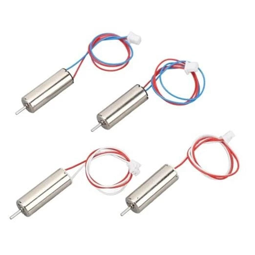 Set of 4 mini brushed coreless DC motors with lead wires and connectors