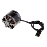 Black gimbal brushless motor with mounting holes and three-wire connector