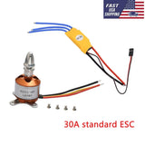 A2212 1400KV Brushless Motor 30A ESC Combo for RC Fixed Wing /Drone NEW