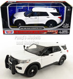 2022 Ford Explorer Police Interceptor SUV  1/24 Scale Diecast Model WHITE w/ BOX