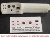 1984 GMC SUNDOWNER DESERTER PICKUP GAUGE FACES for 1/25 scale AMT MPC kits¡ªREAD