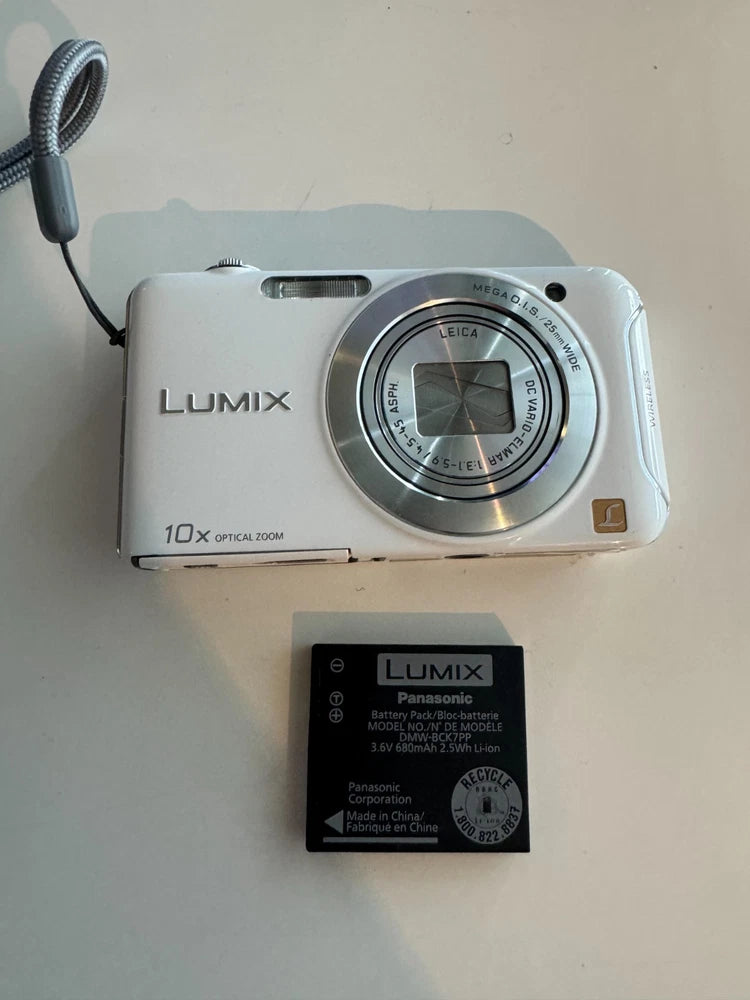Panasonic LUMIX DMC-SZ5 LEICA lens 14.1MP 10x Digital Camera - White Tested