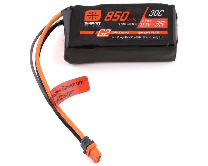 Spektrum RC 3S Smart G2 LiPo 30C Battery Pack (11.1V/850mAh) w/IC2 Connector Battery