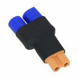 RC XT30 female jack adapter with blue/black housing, male plug no-wire connector