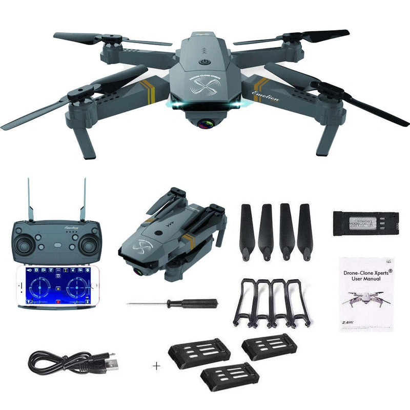 QuadAir Drone Extreme Upgrade w/ Extra Batteries HD Camera Live Video WiFi FPV V