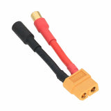 HXT 6.5mm Male+/Female- to XT60 Female cable 12AWG 5CM wire For Battery Toy FPV