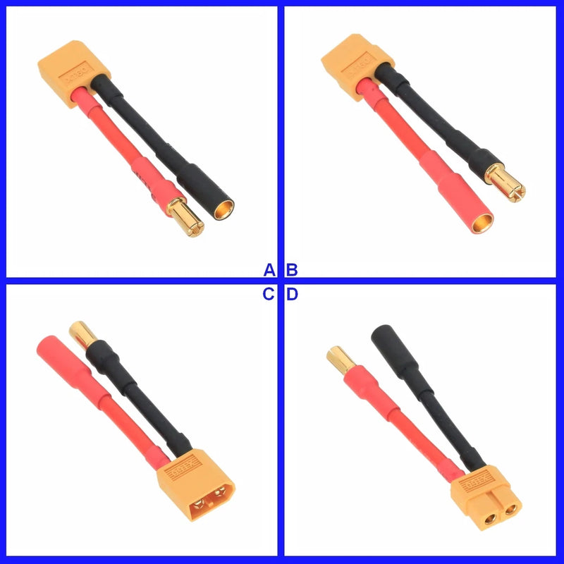 XT60 to HXT 5.5mm ESC 12AWG 2inchs Cable Adapter For RC LiPo Battery FPV Truck