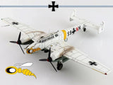 1/72 Messerschmitt Bf 110E twin-engine model plane, white with Luftwaffe markings