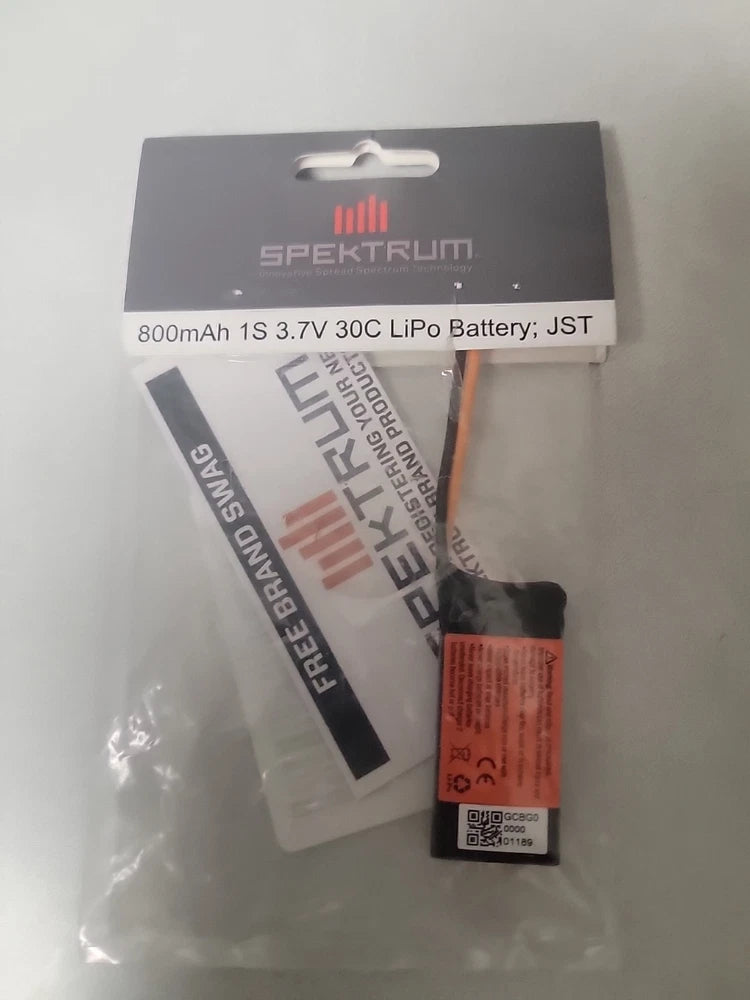 Spektrum 1S LiPo battery 3.7V 800mAh with JST HH connector, sealed in bag