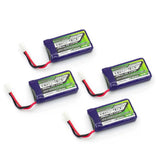4pcs Turnigy Nano-Tech 600mAh 1S LiPo Battery Pack 3.7V 25C Losi Plug Battery