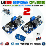 2 PCS LM2596 DC-DC Buck Adjustable step-down Power Supply Converter LM2596S USA