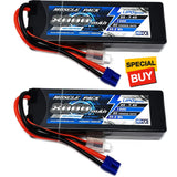 NHX Muscle Pack 2S 7.4V 8000mAh 100C Hard Case Lipo Battery (2) w/ EC3 Connector Battery