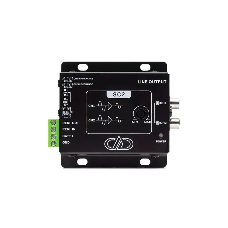 Black SC2 2-channel line output signal converter with wiring terminals