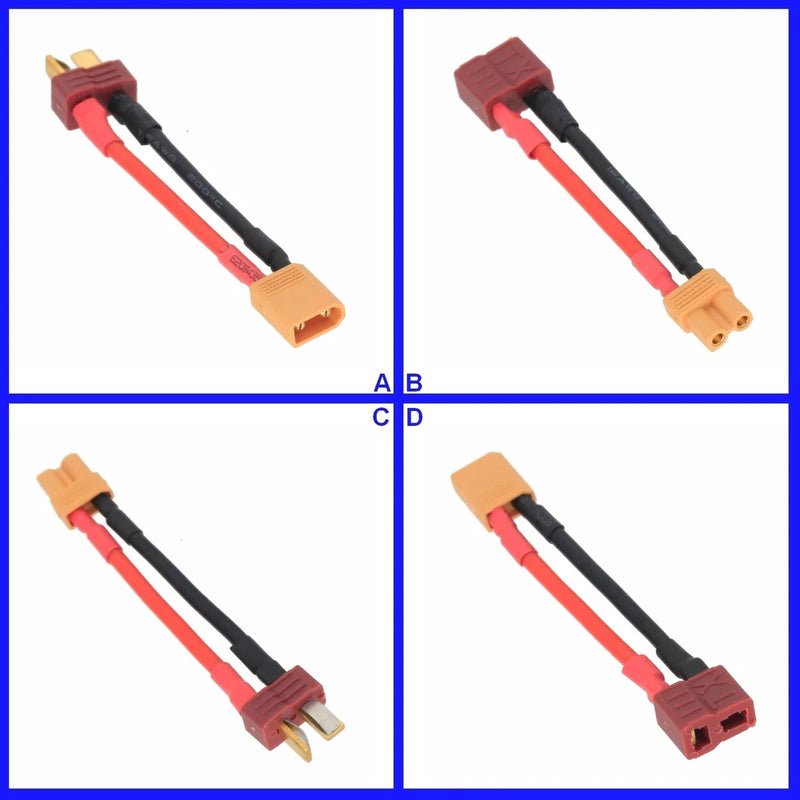 T-Plug Deans to XT30 16AWG 2inchs Cable Adapter For RC LiPo NiMH Battery FPV UAV