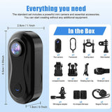 1080P Action Camera 120 Degree Lens ABS Housing for Outdoor For Adventures