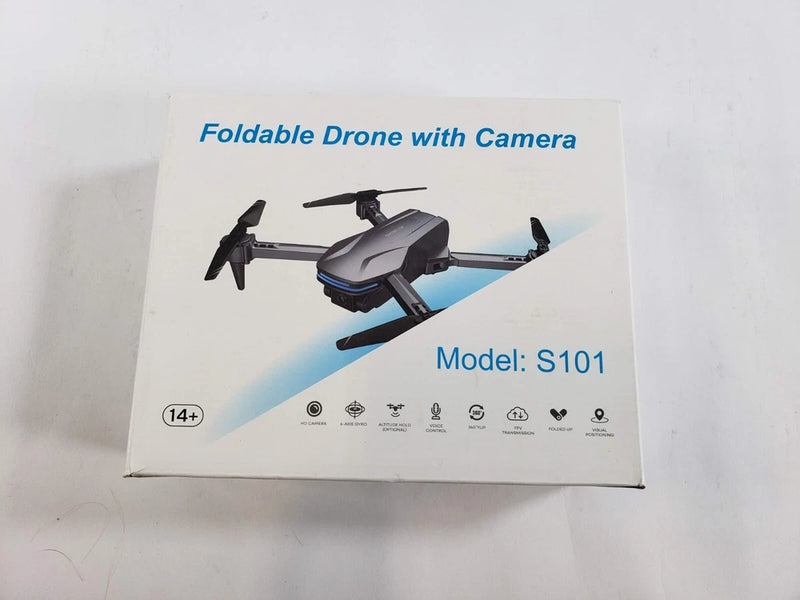 Foldable drone with camera retail box, printed model S101