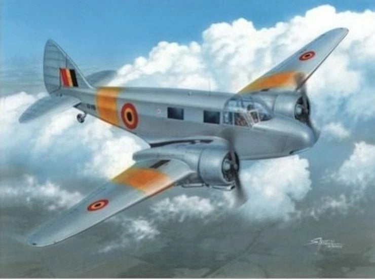 Special Hobby 1/48 Airspeed Oxford aircraft model, gray with orange wing bands