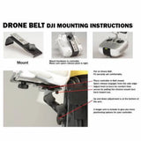 Drone controller support belt with DJI mount kit, showing controller mounting setup